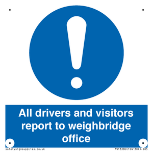 All drivers and visitors report to weighbridge office